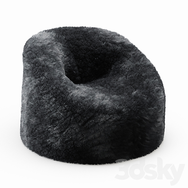 Sheepskin Beanbag Gray 3ds Max - thumbnail 1