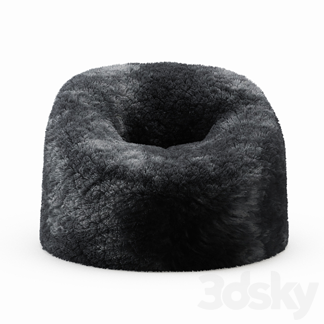 Sheepskin Beanbag Gray 3ds Max - thumbnail 2