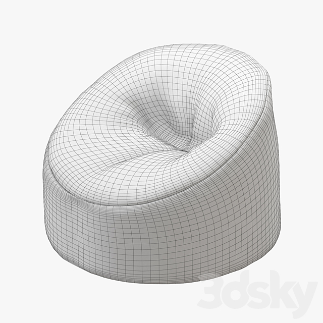 Sheepskin Beanbag Gray 3ds Max - thumbnail 3