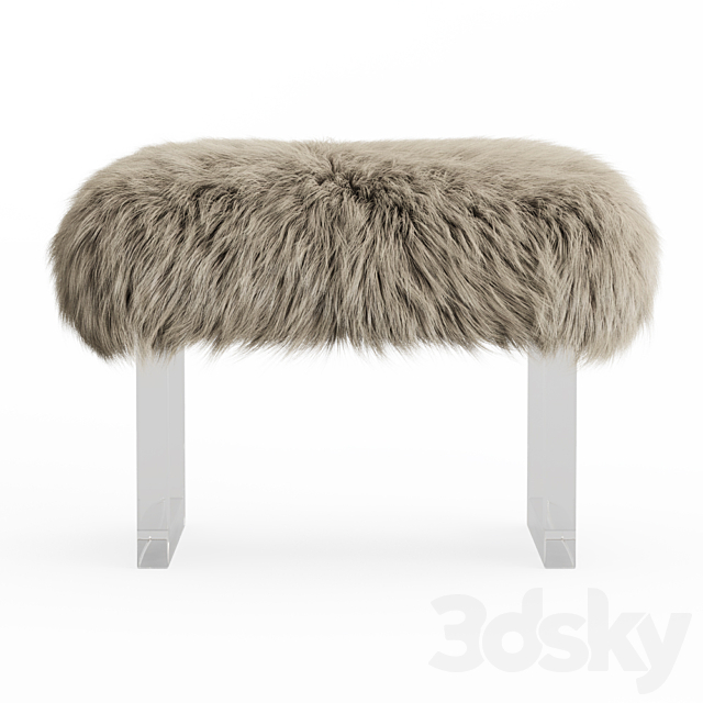 Sheepskin bench fur 3DS Max Model - thumbnail 2