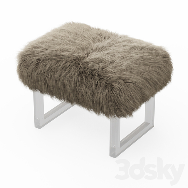 Sheepskin bench fur 3DS Max Model - thumbnail 3