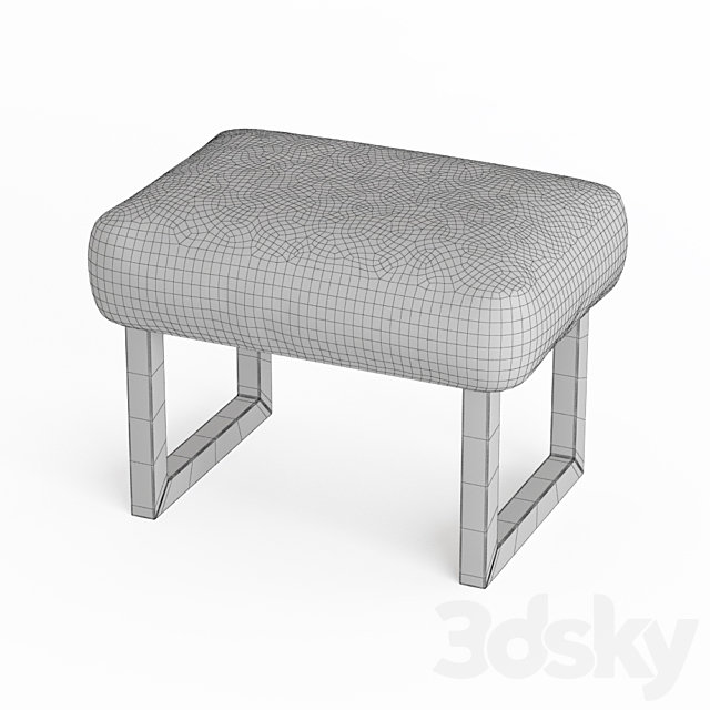 Sheepskin bench fur 3DS Max Model - thumbnail 5