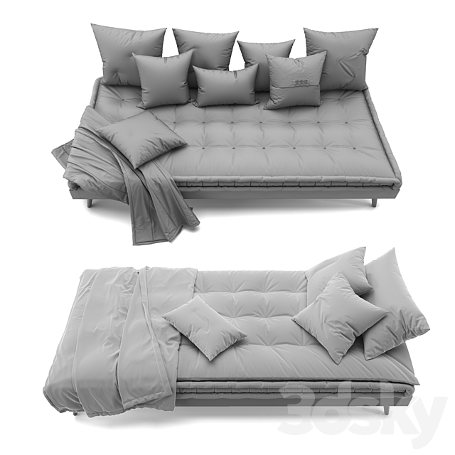 Sixties bed 3DSMax File - thumbnail 4