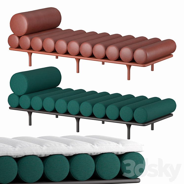 Sofa Five to Nine daybed Tacchini 3DS Max Model - thumbnail 3