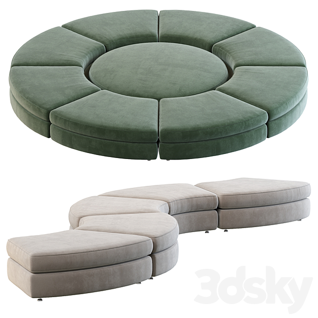 Sofa italia loman 3ds Max - thumbnail 2