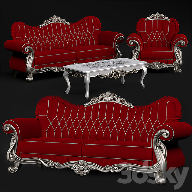 Sofa_Armchair Classic №1 “MONDELUX” 3ds Max - thumbnail 1