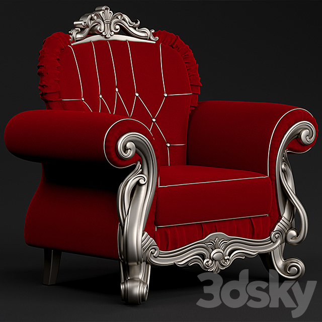 Sofa_Armchair Classic №1 “MONDELUX” 3ds Max - thumbnail 2