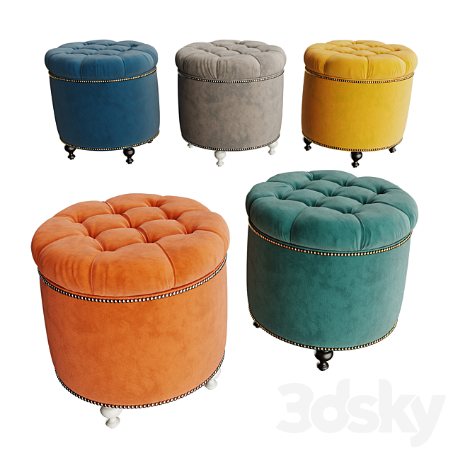 Soft padded stool Grosseto 3DSMax File - thumbnail 1