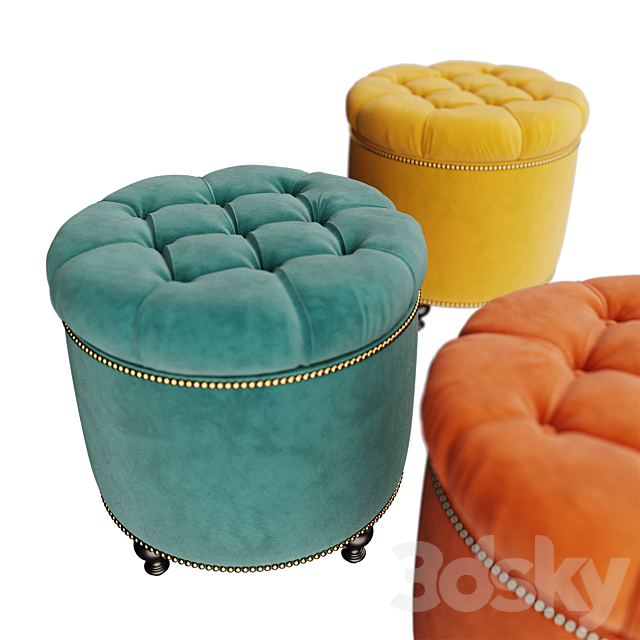 Soft padded stool Grosseto 3DSMax File - thumbnail 2