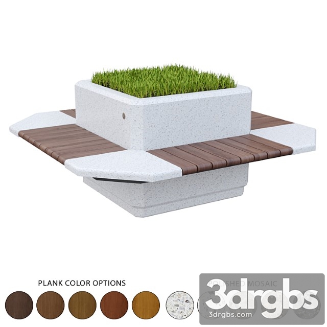 Square Planter Bench 227 3dsmax Download - thumbnail 1