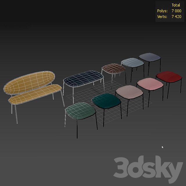 Stay bench 2 3DSMax File - thumbnail 3