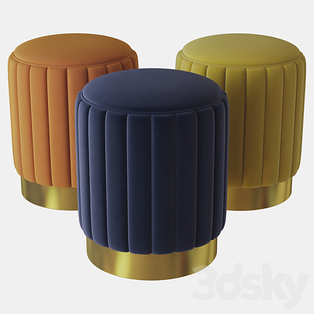 stool allegra eichholtz 3ds Max - thumbnail 1