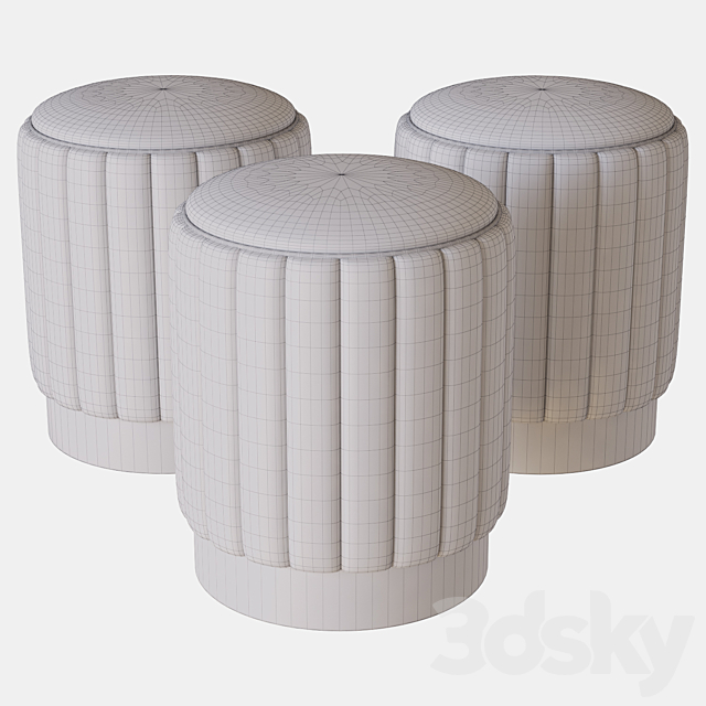 stool allegra eichholtz 3ds Max - thumbnail 2