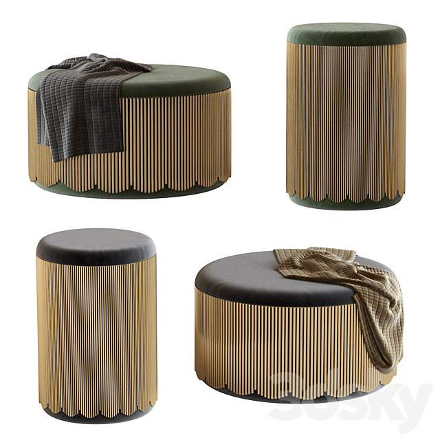 Strings scarlet splendor pouffe 3DSMax File - thumbnail 1