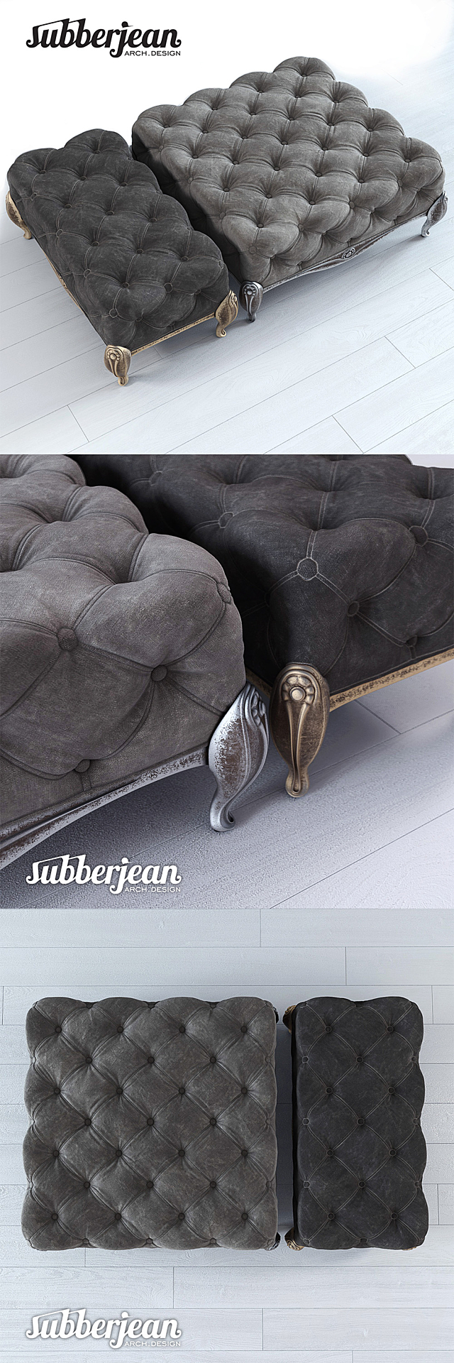 Subberjean Classical Banquette 2 3DS Max Model - thumbnail 2