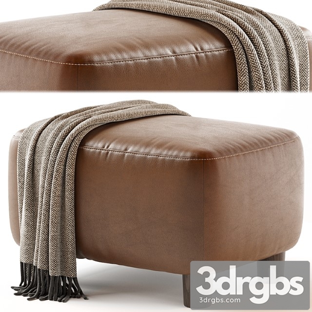 Teddy Leather Club Ottoman Sesame 3dsmax Download - thumbnail 1