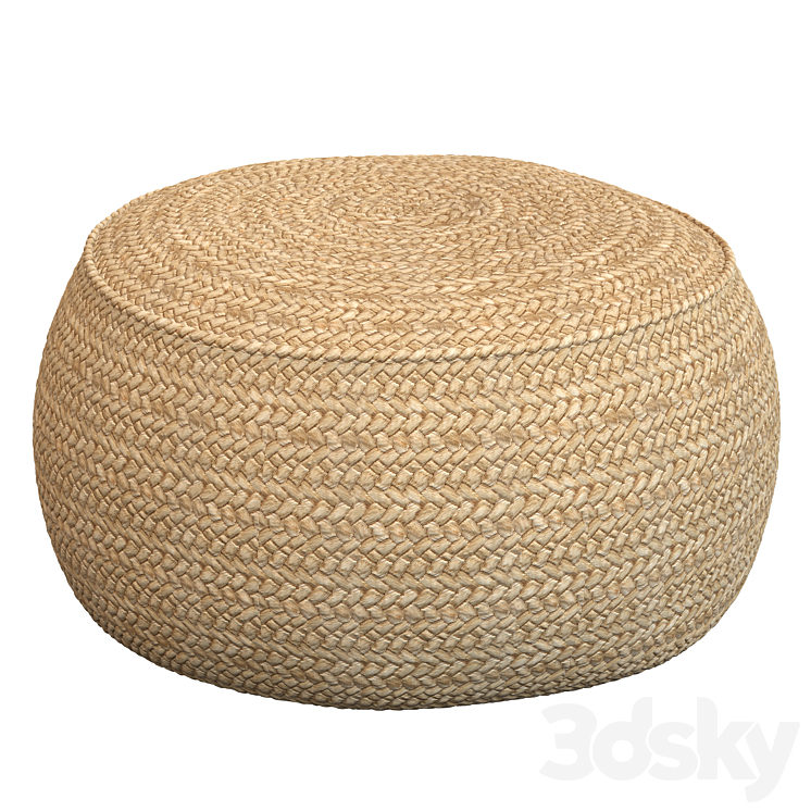 The Raffia Flores Pouffe round Natural 3DS Max Model - thumbnail 1