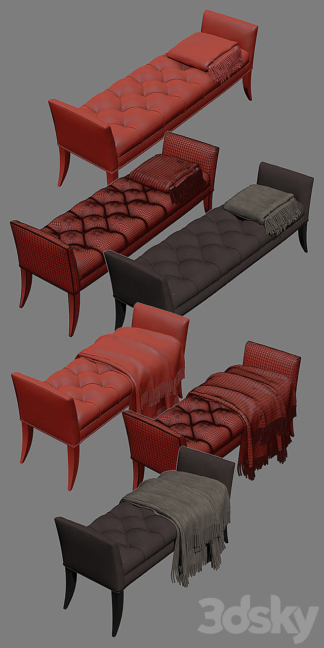 THE SOFA AND CHAIR COMPANY – DEENA Bench 3ds Max - thumbnail 3