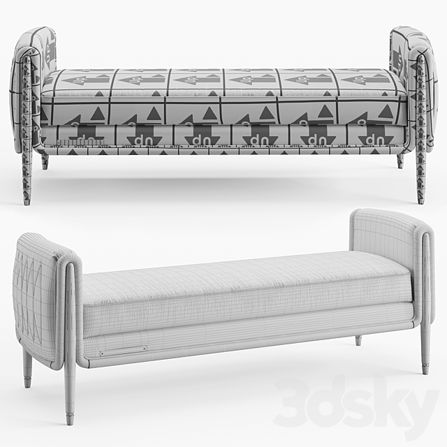 Theodore Alexander Grace end of bed Bench 3DSMax File - thumbnail 5