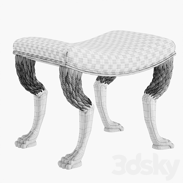 Theodore Alexander NOB HILL STOOL 3DSMax File - thumbnail 3