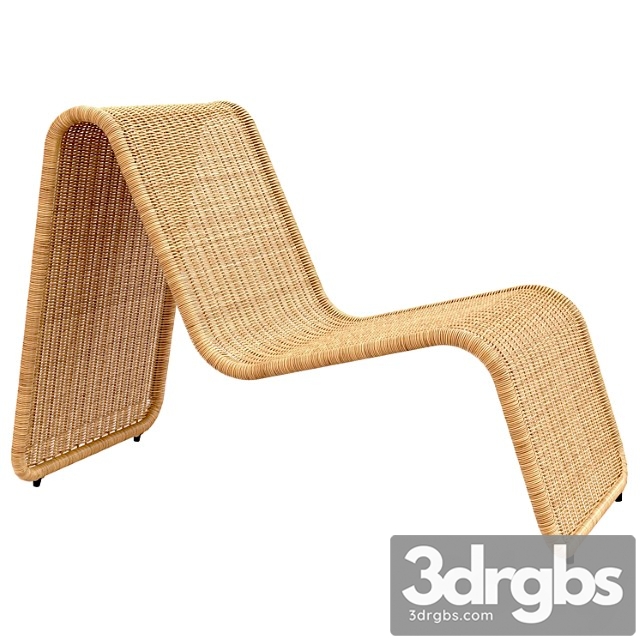 Tito agnoli p3 lounge chair in cane bonacina italy 2 3dsmax Download - thumbnail 1