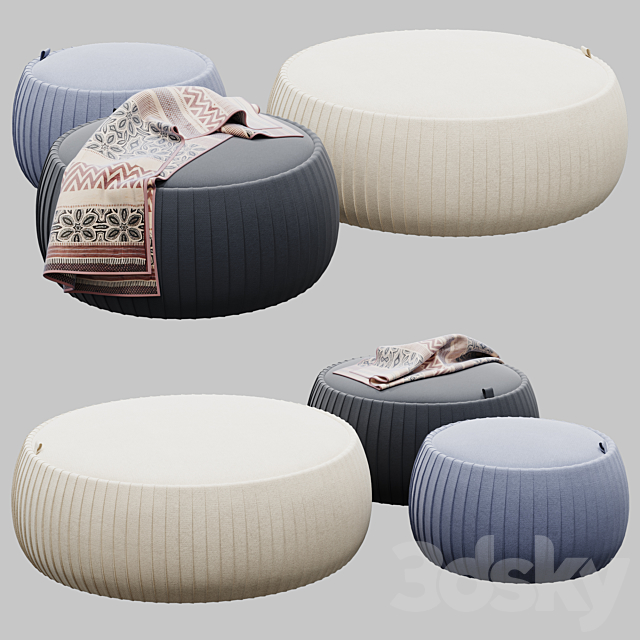 Tonin Casa PLISSÈ | Storage pouf 3DSMax File - thumbnail 1