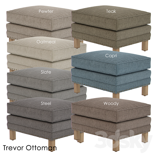 TREVOR Ottoman – CRATE & BARREL 3DSMax File - thumbnail 2