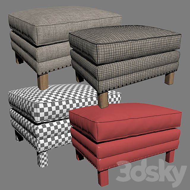 TREVOR Ottoman – CRATE & BARREL 3DSMax File - thumbnail 3