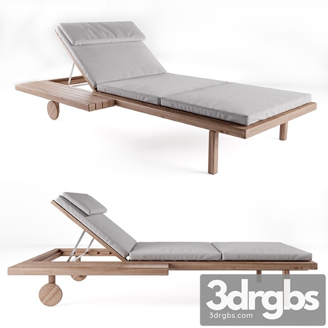 Tribu garden daybed with castors 2 3dsmax Download - thumbnail 1