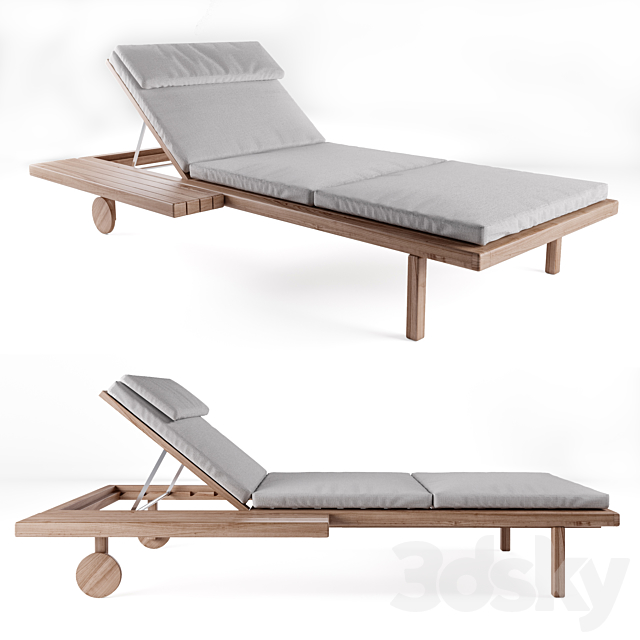 TRIBU Garden daybed with castors 3DSMax File - thumbnail 1