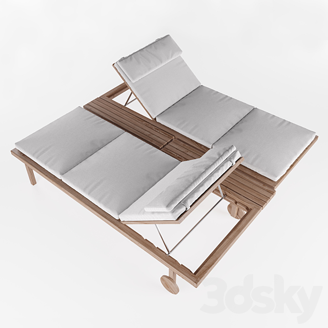 TRIBU Garden daybed with castors 3DSMax File - thumbnail 2