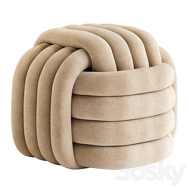 Twist Bow Pouf by Westwing collection 3ds Max - thumbnail 2