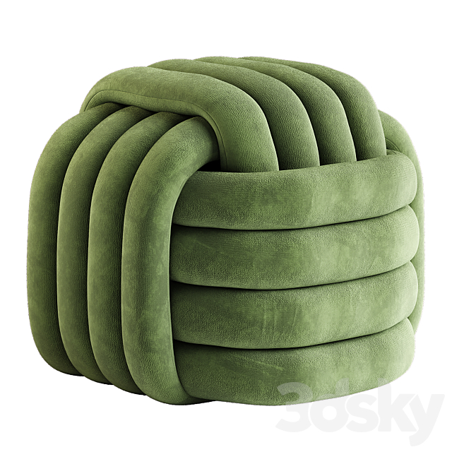 Twist Bow Pouf by Westwing collection 3ds Max - thumbnail 3