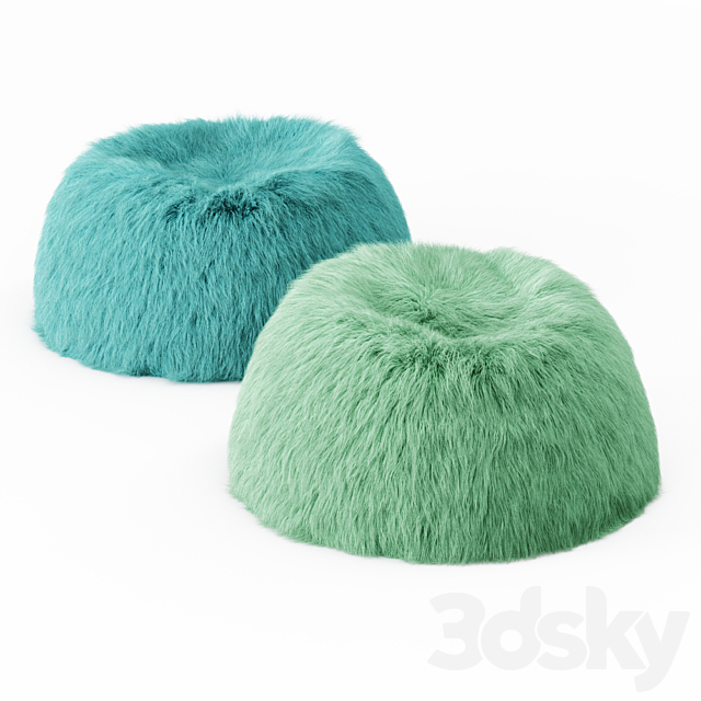 Two Himalayan Faux-Fur Beanbag 3DSMax File - thumbnail 2