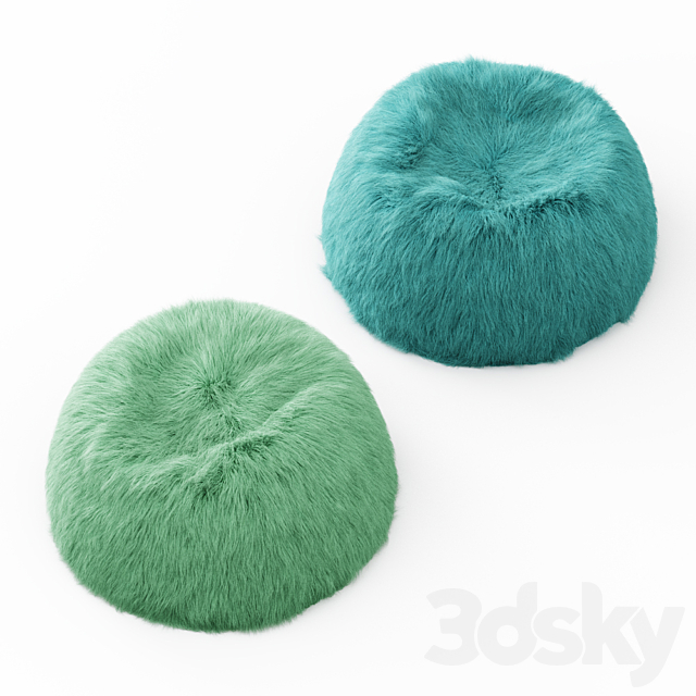 Two Himalayan Faux-Fur Beanbag 3DSMax File - thumbnail 3