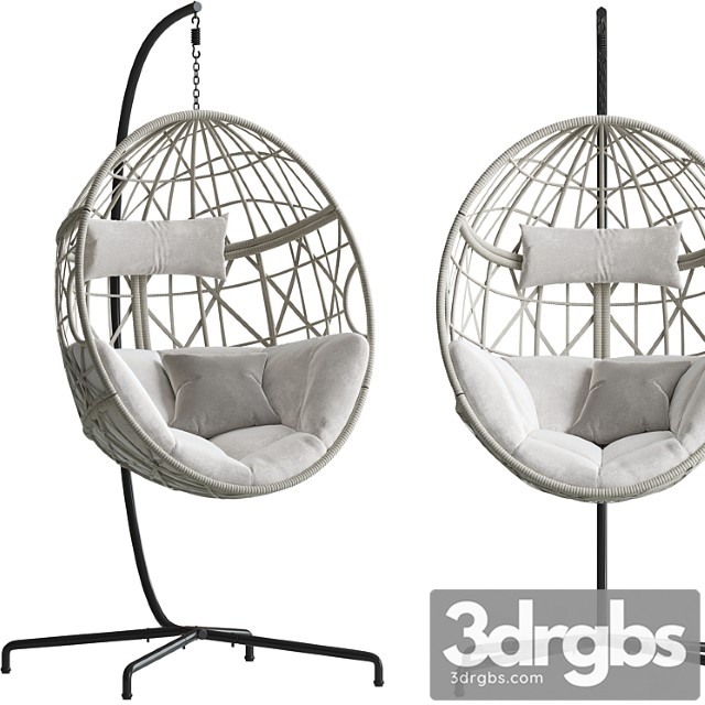 Ulax Furniture Patio Wicker Swing Egg Chair 3dsmax Download - thumbnail 1