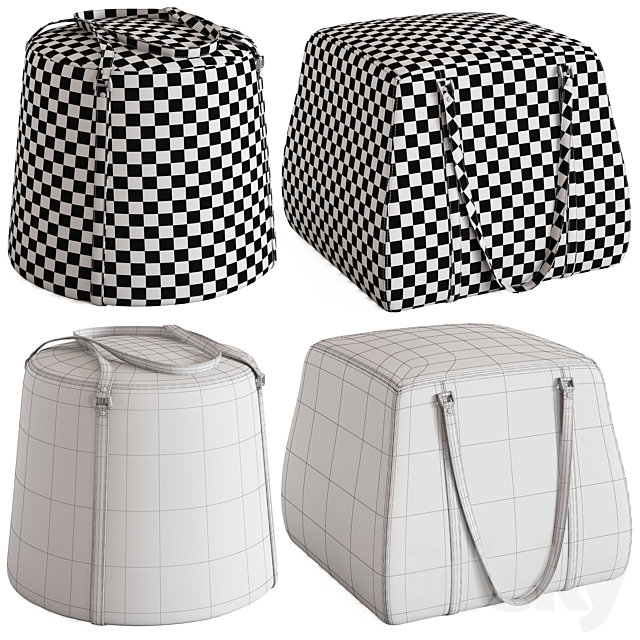 Ulivi bag poufs 3DSMax File - thumbnail 3