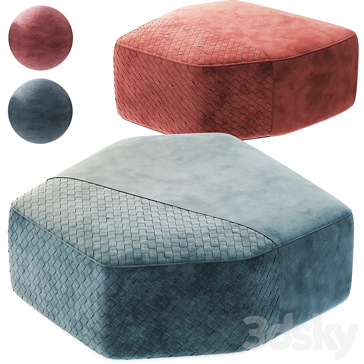 Ulivi Salotti Dominic Pouf 3DS Max Model - thumbnail 1