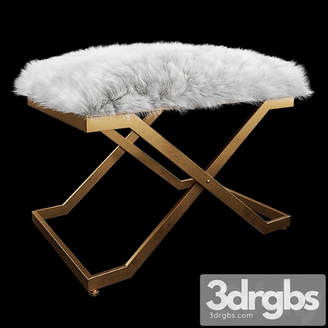 Uttermost Farran Fur Small Bench 3dsmax Download - thumbnail 1