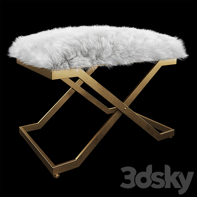 Uttermost Farran Fur Small Bench 3DSMax File - thumbnail 1