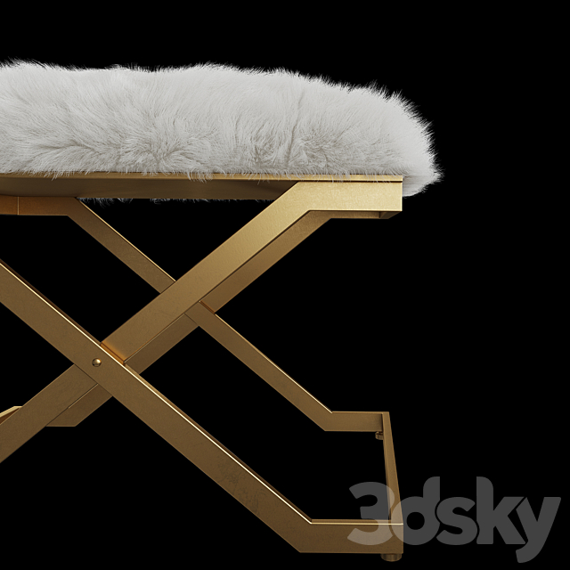 Uttermost Farran Fur Small Bench 3DSMax File - thumbnail 2