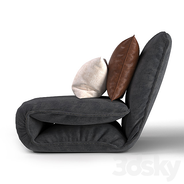 Velvet Lounge Armchair 3DSMax File - thumbnail 2