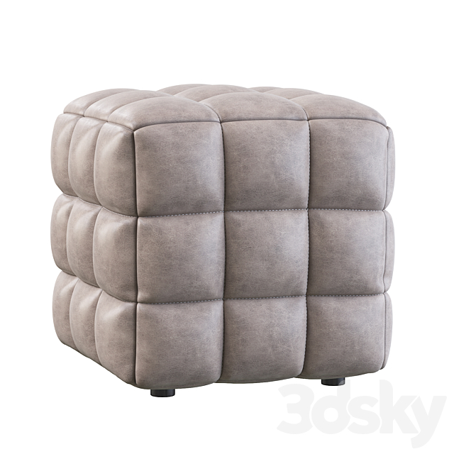 VELVET TUFTED CUBE FOOTSTOOL OTTOMAN 3ds Max - thumbnail 3