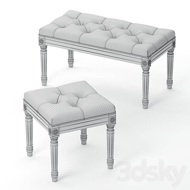 Viera bench 3DS Max Model - thumbnail 2