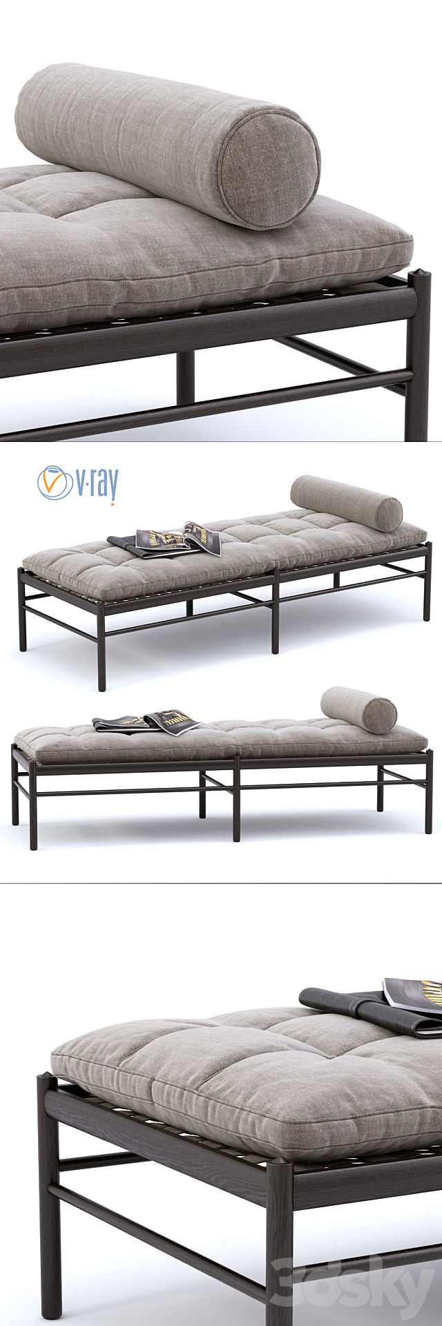 Wanscher OW150 Daybed 3ds Max - thumbnail 2