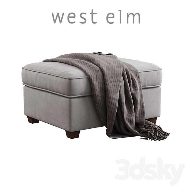 West Elm _ Henry Ottoman 3DSMax File - thumbnail 1