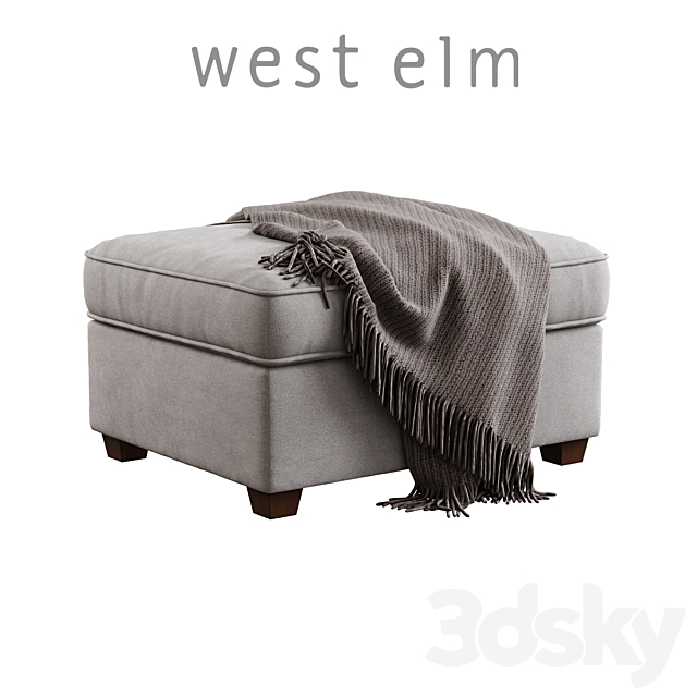 West Elm _ Henry Ottoman 3DSMax File - thumbnail 2