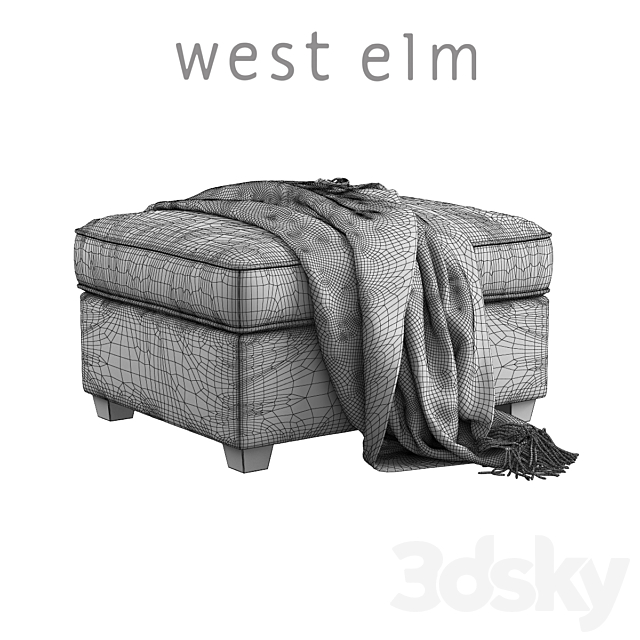 West Elm _ Henry Ottoman 3DSMax File - thumbnail 3