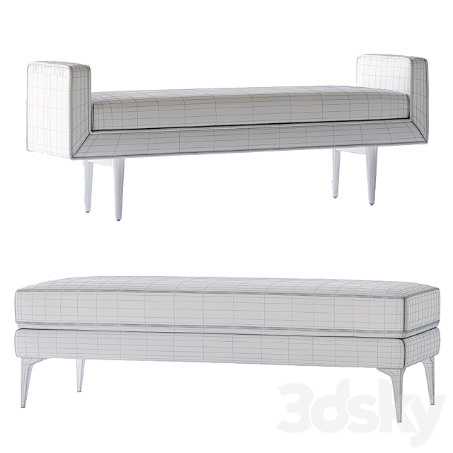 West Elm Andes and Landry Bench 3ds Max - thumbnail 3