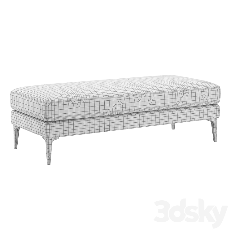 West Elm Andes Bench 3DS Max Model - thumbnail 2